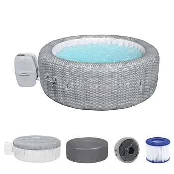 SaluSpa Honolulu, nadmuchiwana wanna z hydromasażem dla 4-6 osób, okrągłe, energooszczędne, przenośne spa na zewnątrz z 140 dyszami powietrznymi, możliwość personalizacji.