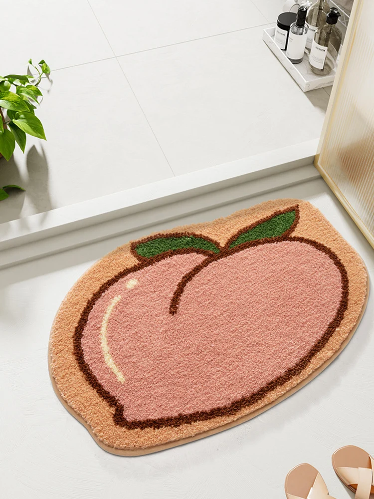 Cartoon Fruit Pattern Absorption Mat Anti-skid Cute Bathroom Doormat Fresh Ins Carpet Home Floor Mat Door Toilet Entrance Mat
