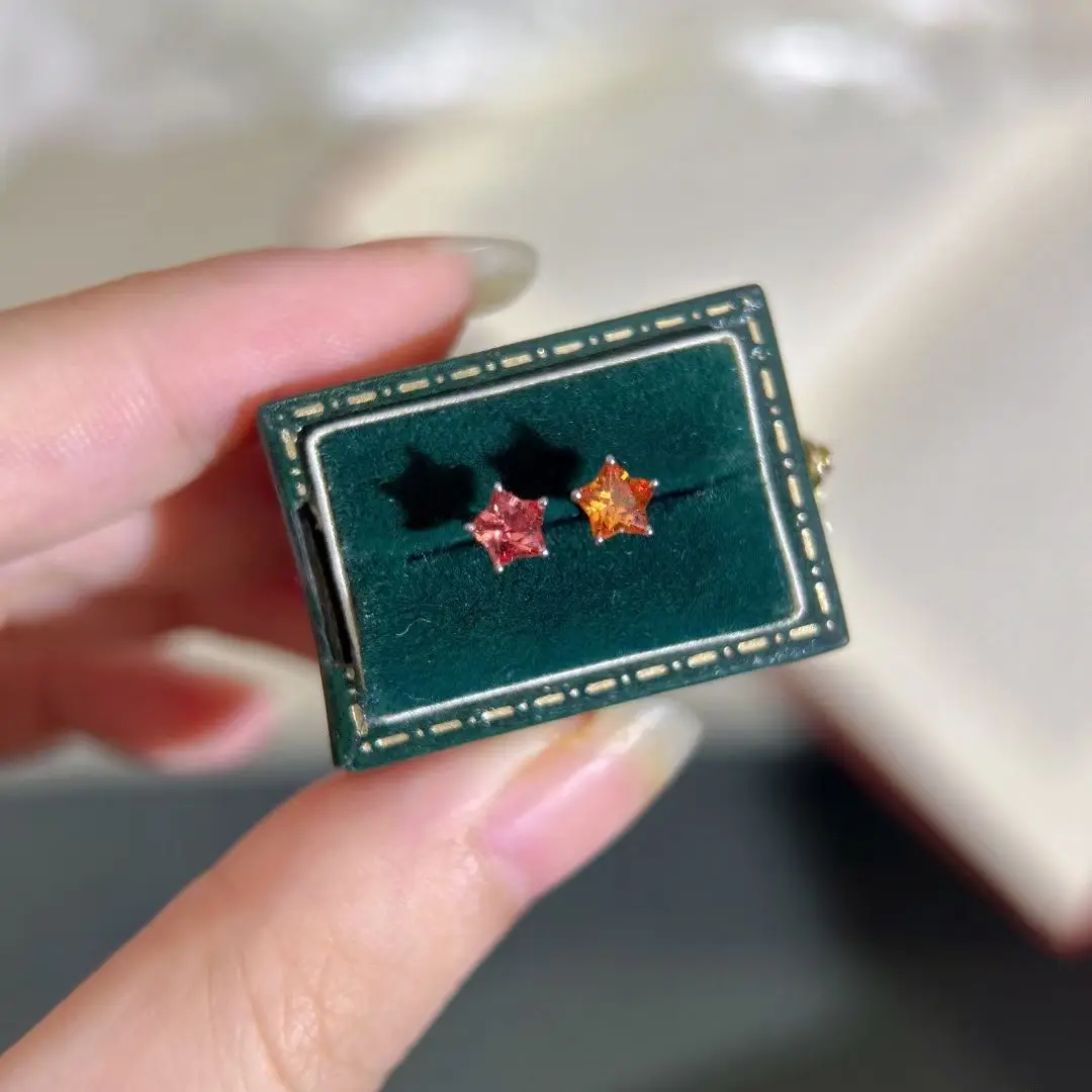 

Сертифицированные серьги-гвоздики из настоящей платины PT900, натуральный сапфир, 0,60 карата, серьги-гвоздики со звездой и пентаграммой, роскошные ювелирные изделия в розницу