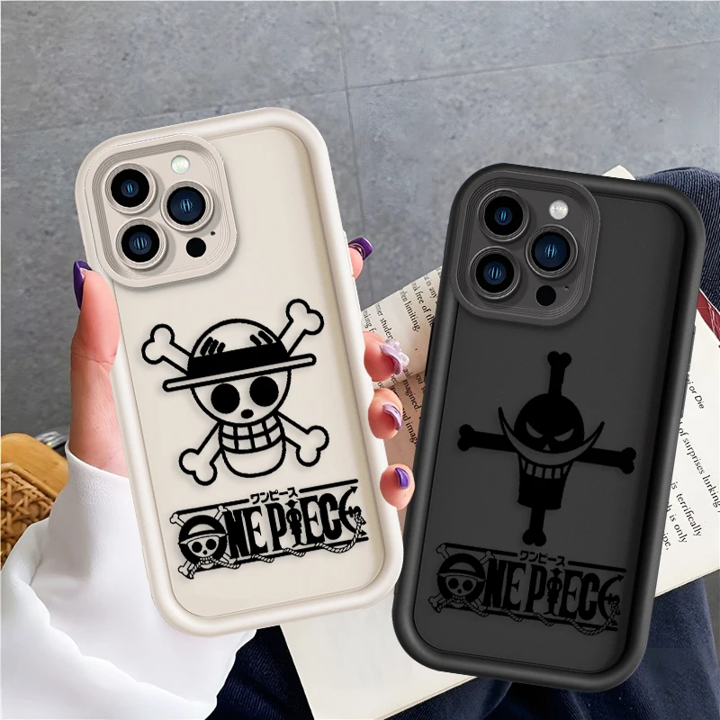 Anime One Pieces Logo For Apple iPhone 15 14 13 12 11 Mini XS XR X 8 7 Pro Max Plus Soft Eye Ladder Phone Case