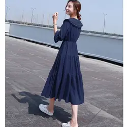 Midi Fashion Elegant 2024 Puff Sleeve Summer Light Dress Aesthetic Tunics Vintage Casual Korean Women's Dresses Chiffon Loose