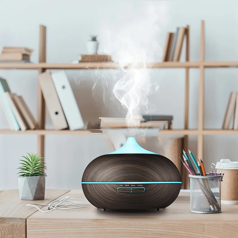 Ultrasonic Aromatherapy Diffuser with 6 Essential Oils, Remote Control Cool Mist Humidifier, 18.6oz Capacity, with Auto Shut-Off