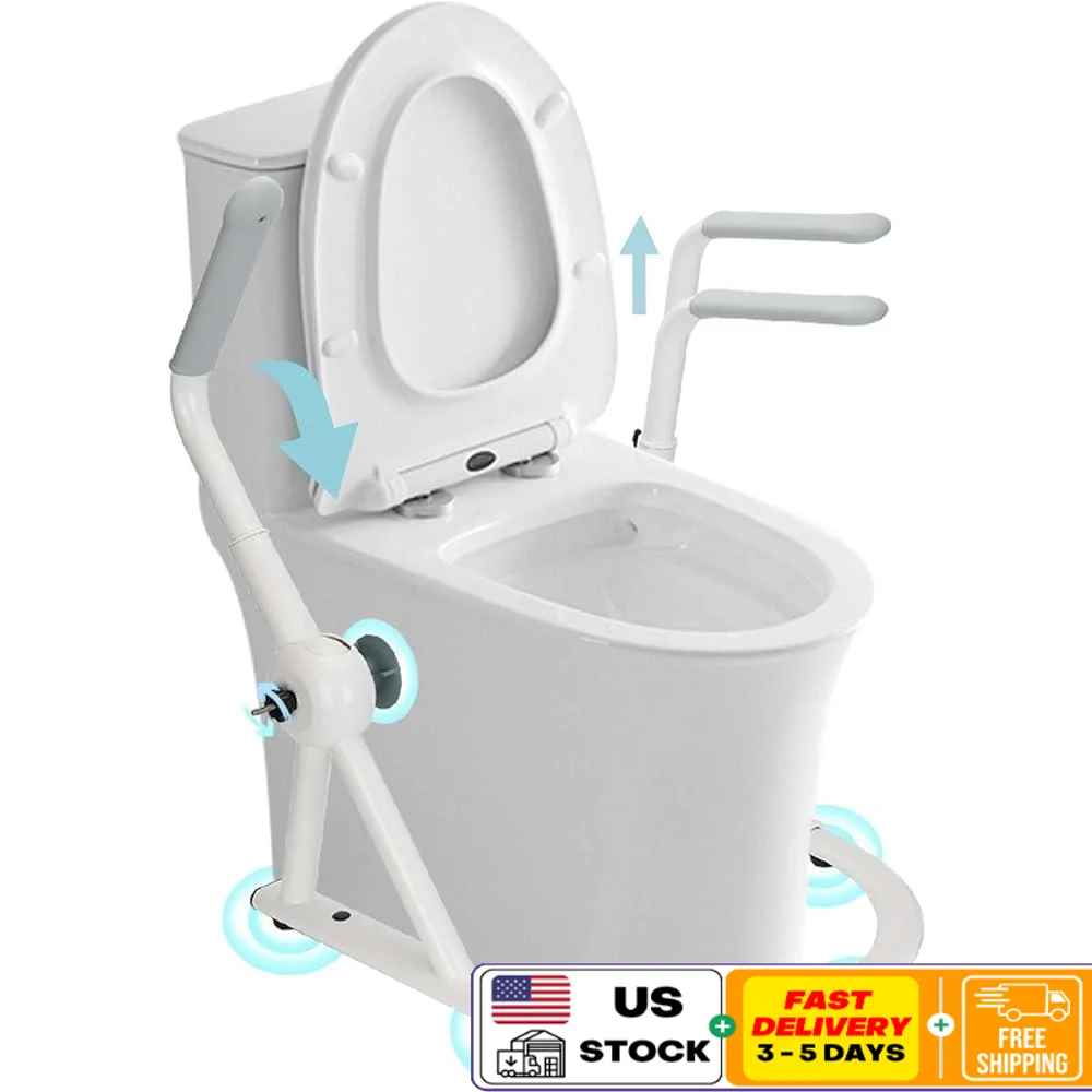 

Сверхмощные предохранительные поручни для унитаза для пожилых людей, 520 фунтов, регулируемая система унитаза со складными нескользящими ручками, рамой