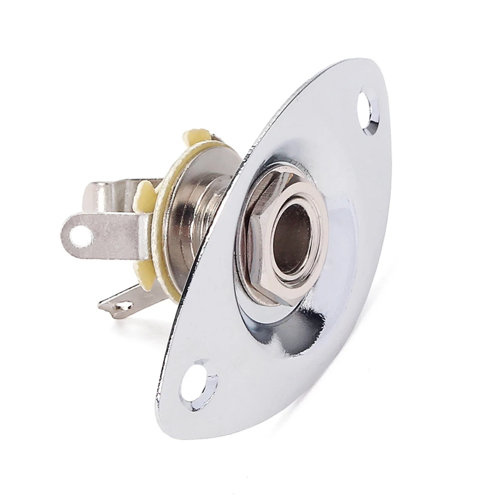 

Oval Indented 14 Inch Guitar Pickup Jack Socket 635mm Mounting Screws Electric Guitar Bass Durable Nickel Plated Iron Copper