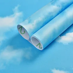 Papel tapiz 3D de cielo azul, autoadhesivo para decoración del hogar, pegatinas de pared impermeables, Mural de fondo para sala de estar, pelar y pegar