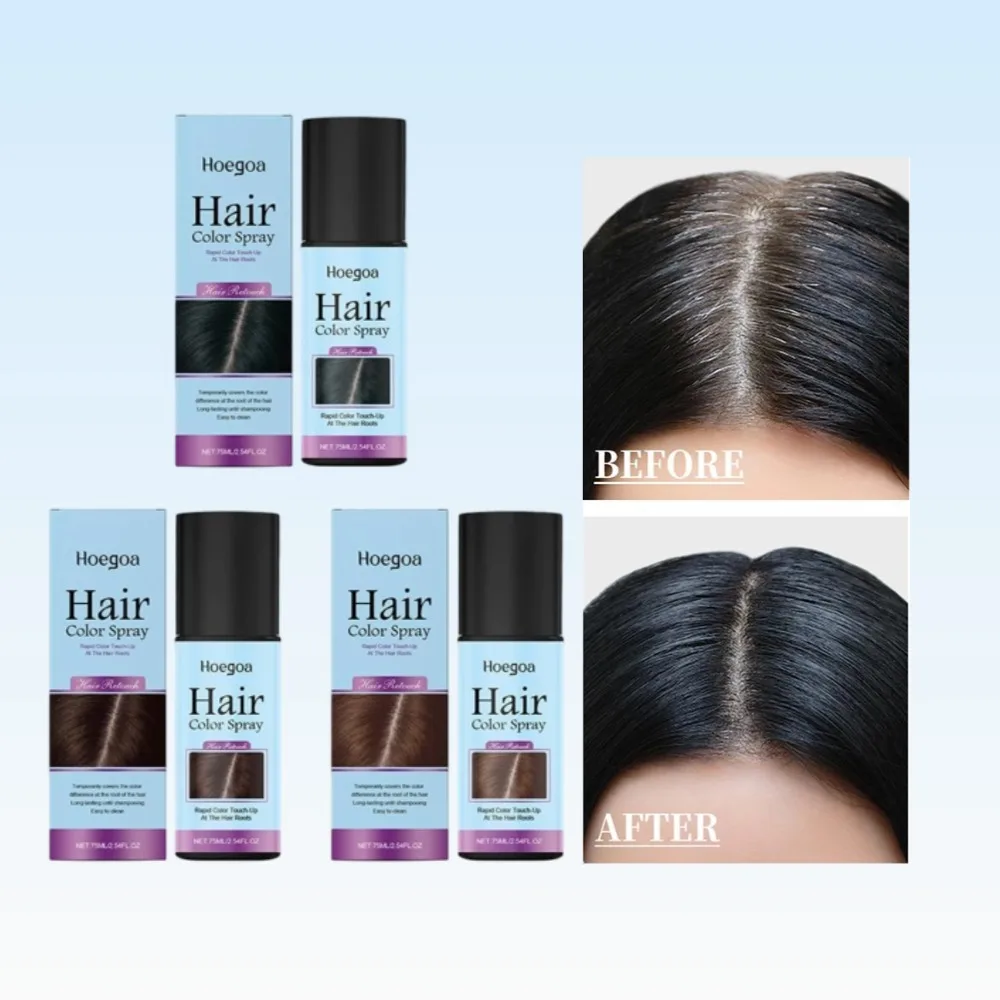 3-Color Quick Touch-Up Hair Coloring Spray Portable Temporary One-Time Hair Color Quick Coverage  Instant Dye Stick Spray