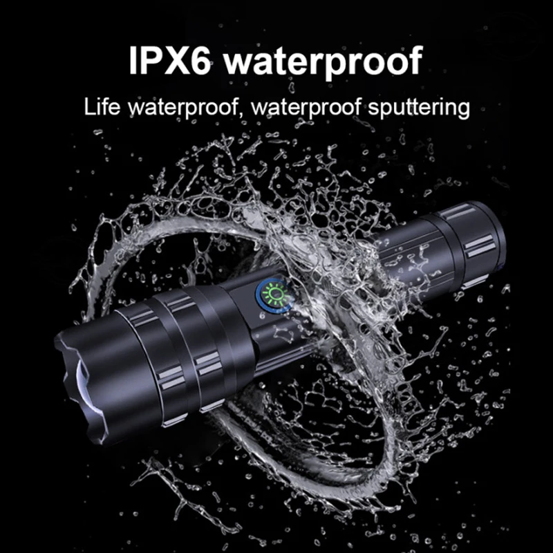 High Powerful Led Flashlight Usb Rechargeable Torch Zoomable Hunting Flash Light Waterproof Lantern 18650 26650 Hand Lamp