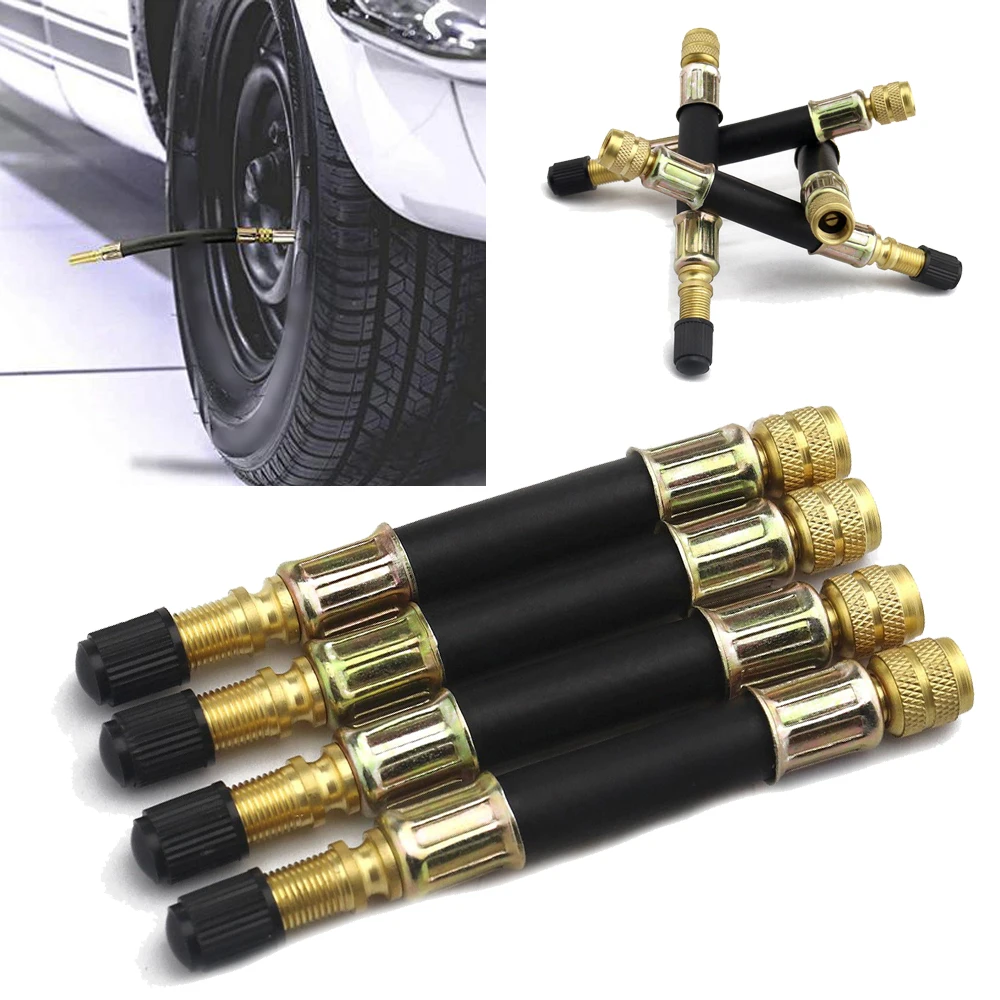 Stem For Truck RV Trailer Wheel Rubber+Metal Black+Gold Professional Dual 105mm Adapters 4pcs Practical Tyre Nice