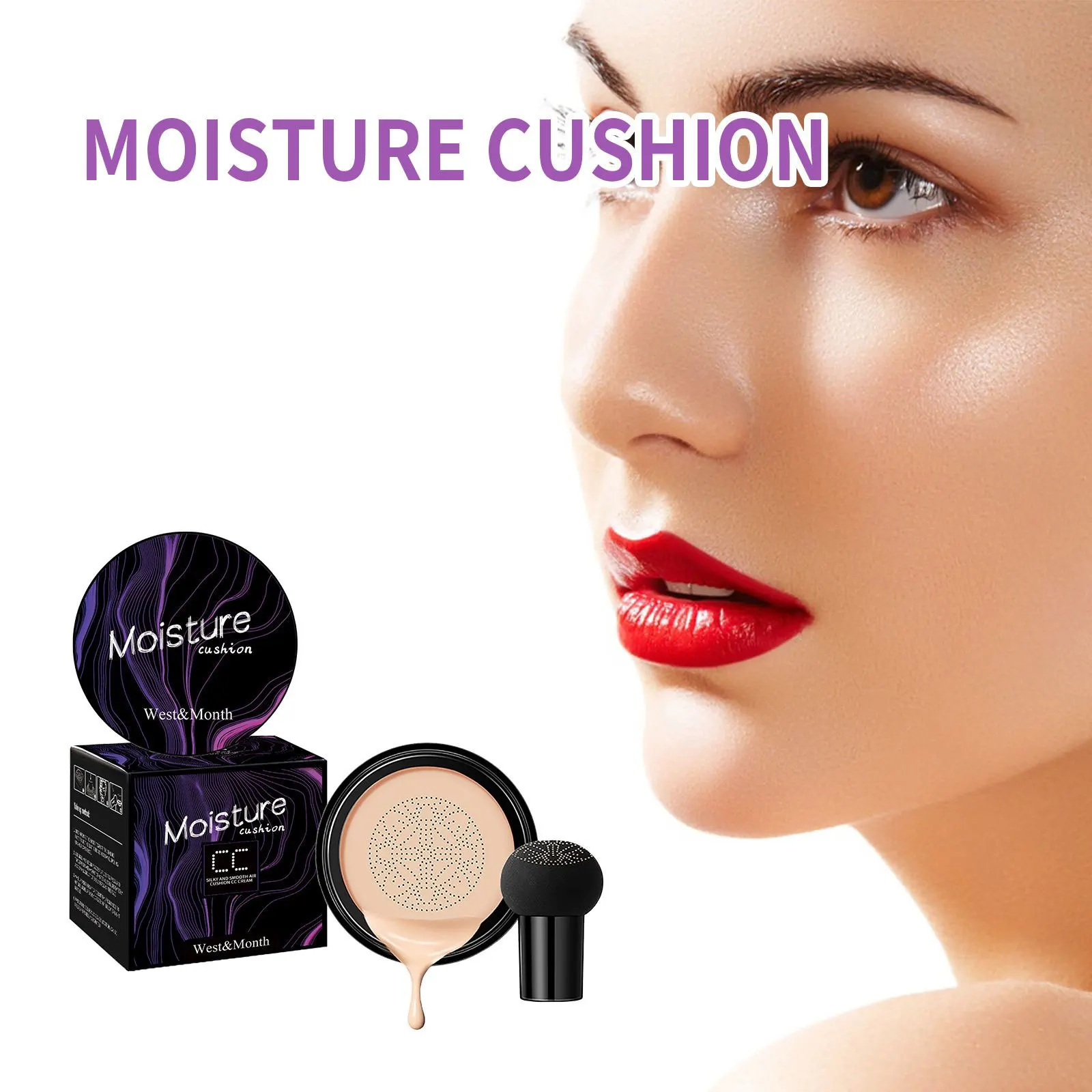 Air Cushion CC Cream Refill Moisturize Waterproof Cosmetic Brighten Dark Oil Control Base Makeup Mushroom Air Cushion Foundation