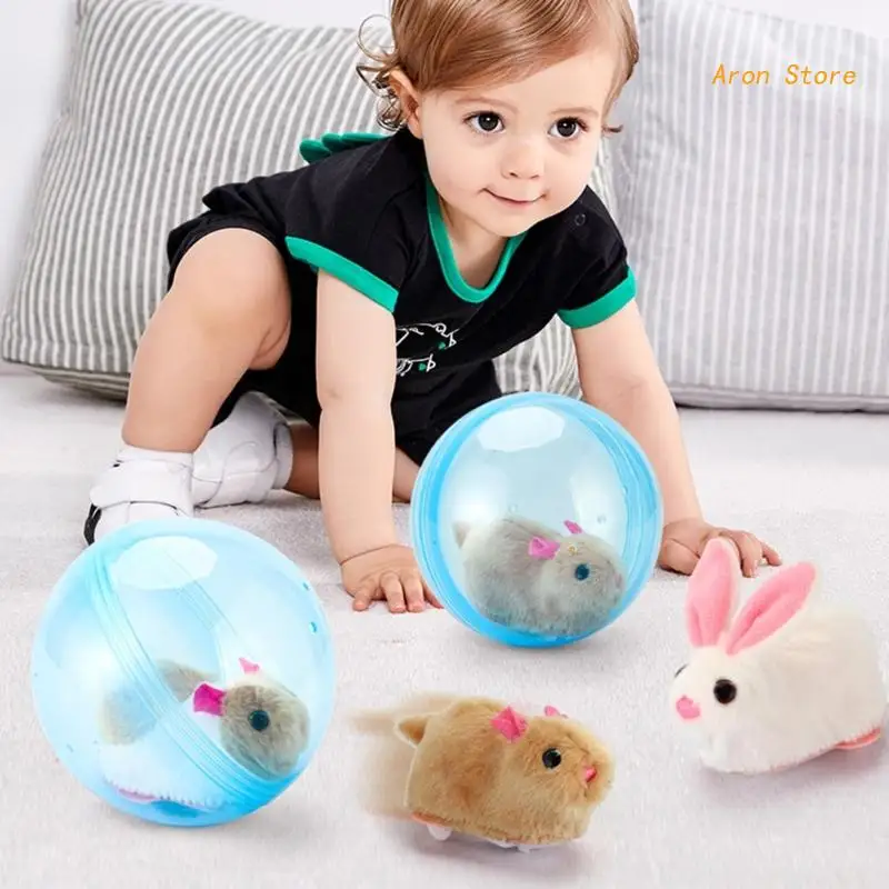 Unique Electric Hamster Rabbit Animal Running Rolling Balls Kids Educational Toy for Children Dog Bunny Gifts H3CF