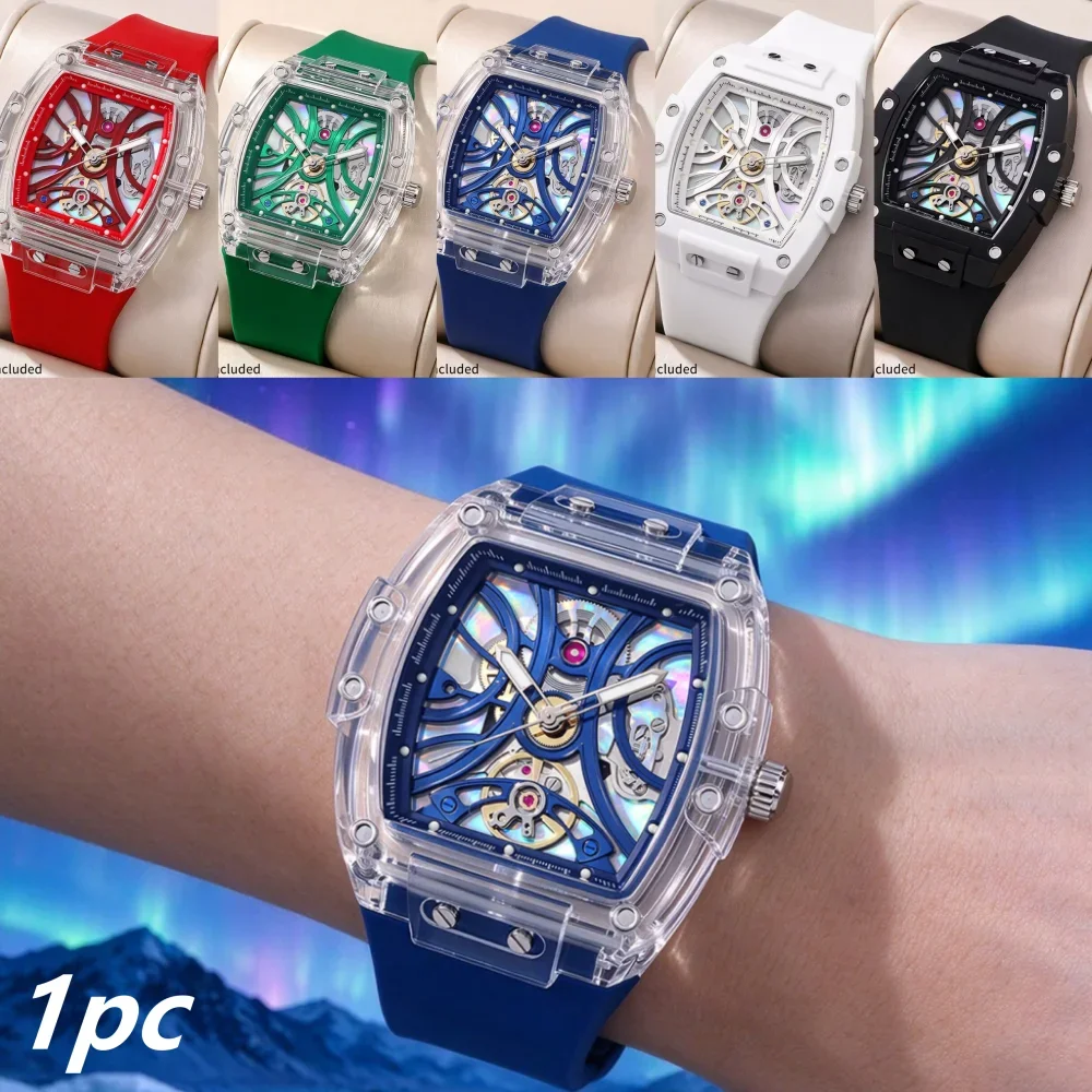 1 Pc Latest Colorful Handsome and Fashionable Men's Quartz Watch with Multiple Colors To Choose From, No Gift Box Included