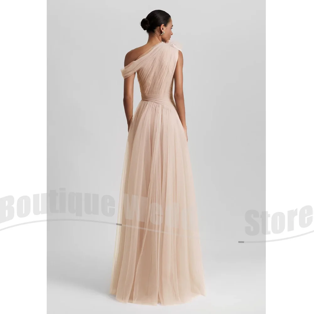 Abiti da sera con fiori allacciati Abiti da festa eleganti a trapezio pieghettati con spacco laterale Lunghezza pavimento Abiti da ballo per occasioni speciali da donna