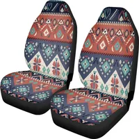 Front Seat Covers Red Blue Style Tribal Pattern Vintage Ethnic Texture Seat Cover 2Pcs Universal Protectors for Car SUV Truck