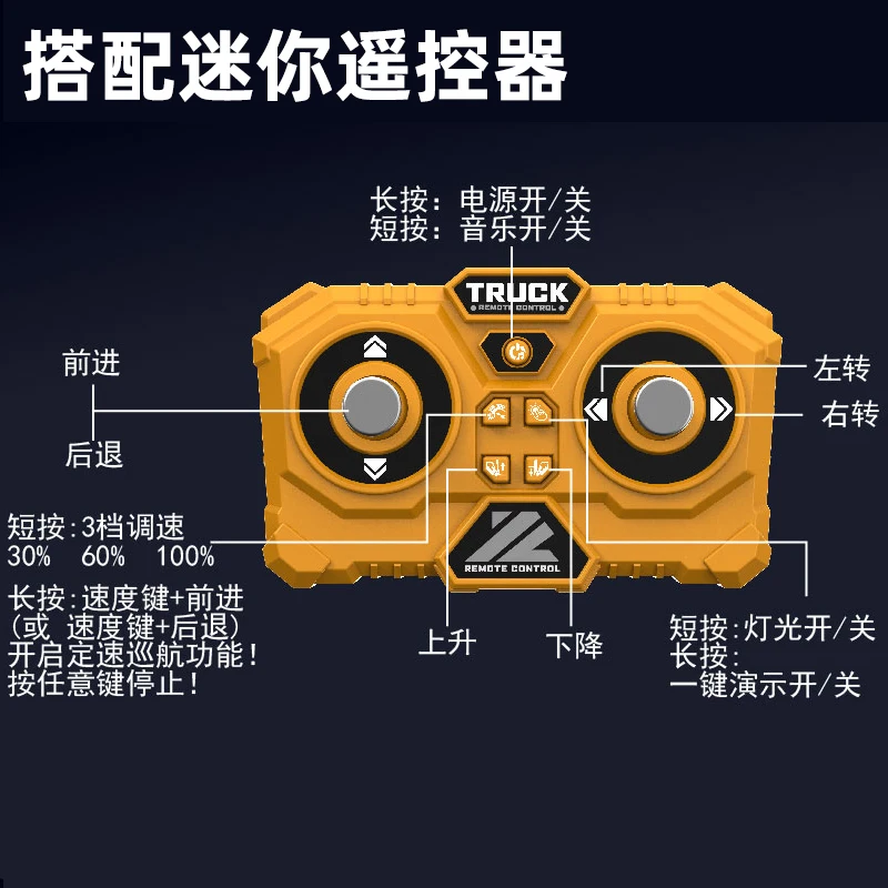 새로운 미니 데스크탑 합금 원격 조종 지게차 1:64 시뮬레이션 조절 가능한 건설 차량 모델 장난감 소년 선물