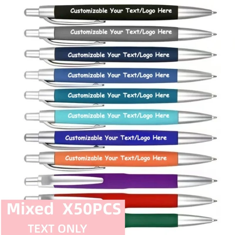 50/100PCS Customizable Logo Ballpoint Pens Promotional Advertising Corporate Gifts Hotel Conference School Supplies image 3