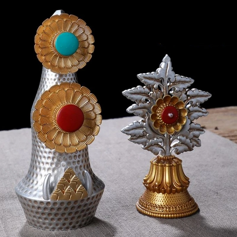 Multicolor Painted Tibetan Buddhist Tribute Hand Made Fruit Flower and Resin, Buddhism Tantric , Altars Desktop Decorative，1 Set