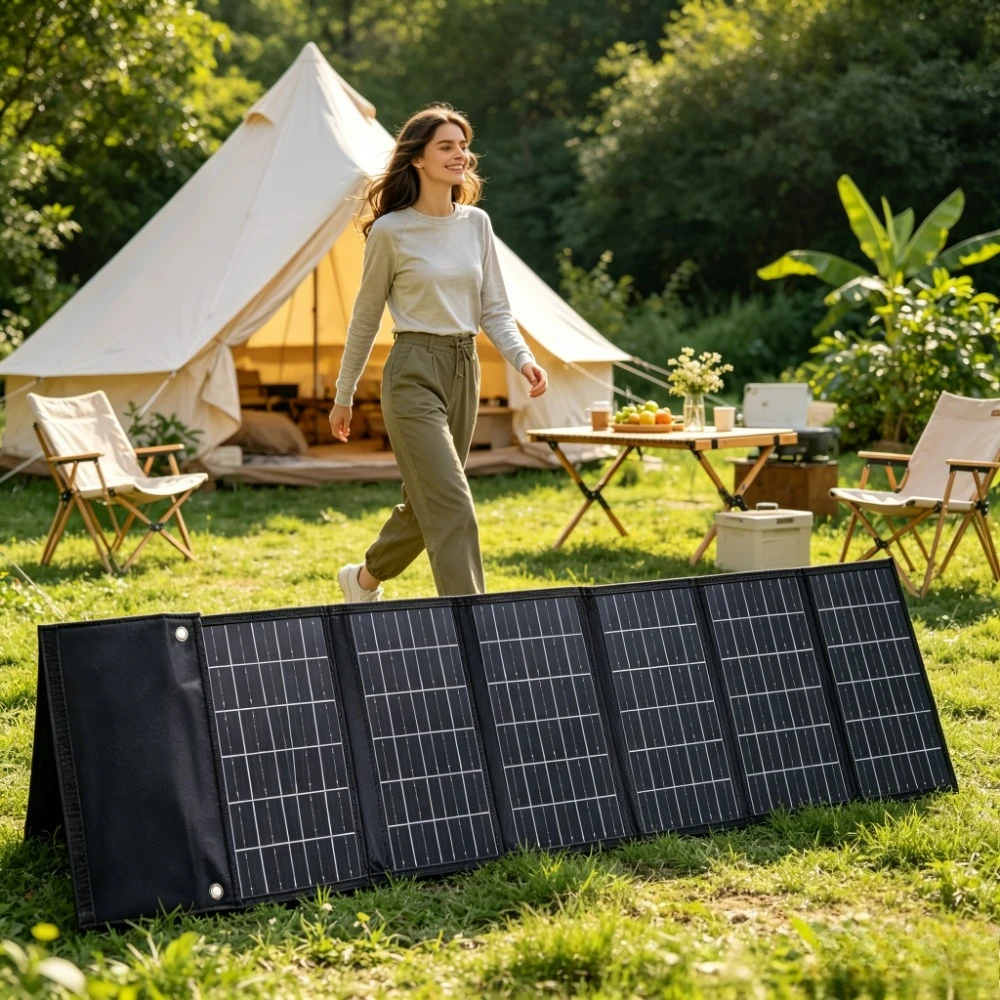 Rubber Carry Handle 50W 90W Foldable Solar Charger Portable Waterproof ETFE Solar Panel Dual USB DC Output Outdoor Hiking