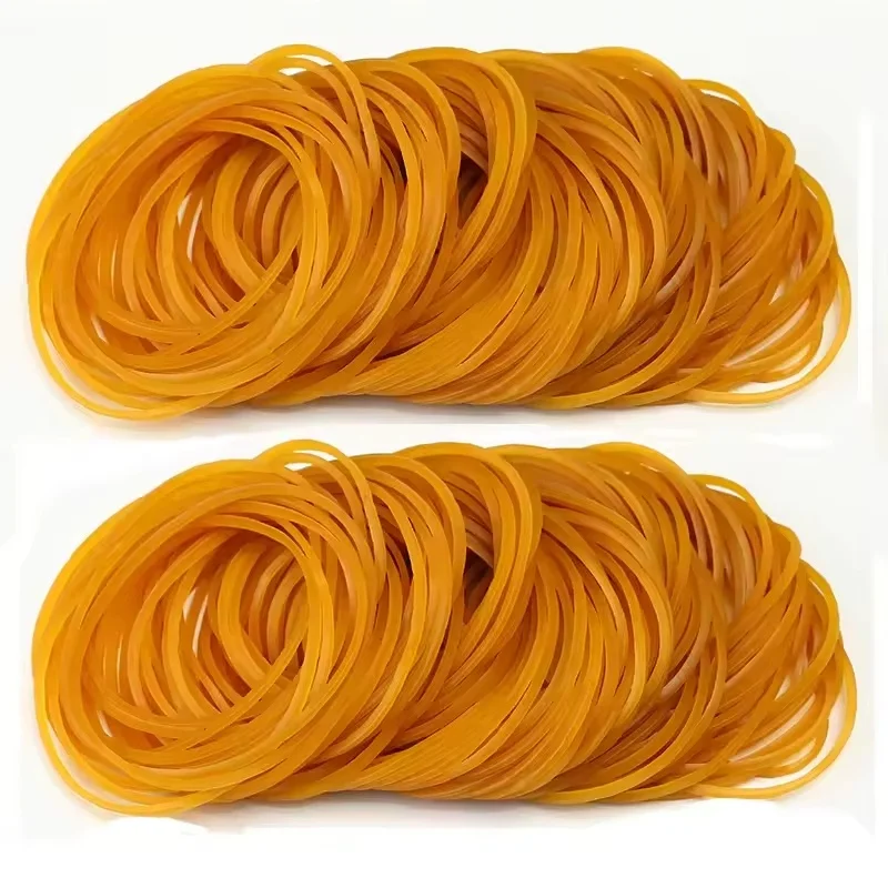 100/300/1000PCS Yellow Rubber Bands High-elasticity Durable High-temperature Resistant For Office Packaging Elastic Latex Bands