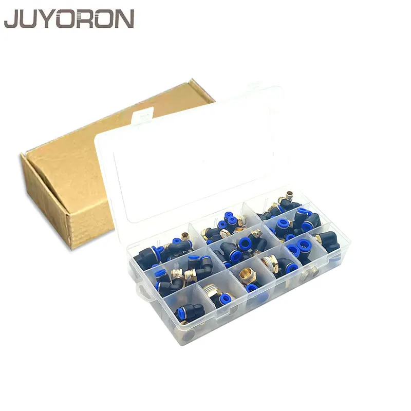 56PCS BOX PL8-02 PL10-02 PL6-02 PL12-02 Pneumatic Connector PL Trachea Elbow Air Fittings Hose Connectors Square Thread