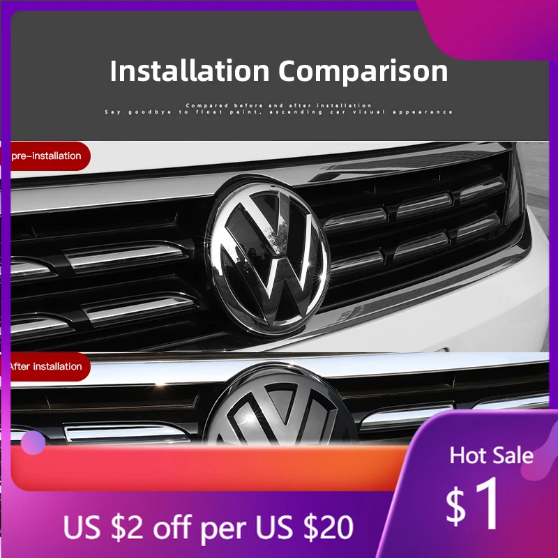

Наклейка-эмблема 3D для передней решетки и крышки багажника Volkswagen (VW) 2026 года, для моделей MK6, 8, Tiguan, Arteon, CC, Passat