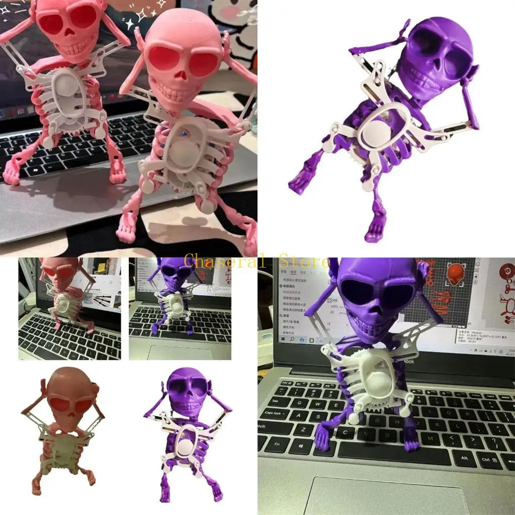 

E7CE Шутка Танцующая Игрушка Скелет Заводная Игрушка Модель Мебель Украшения Ремесло Шутка Подарок На День Рождения для Взрослых