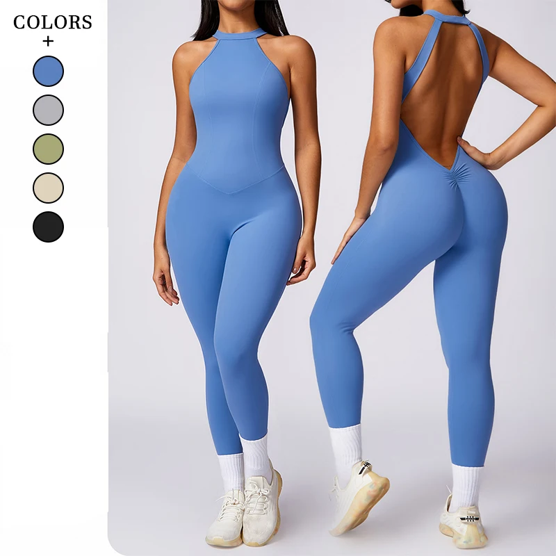 

New One Piece Sportswear Woman Gym set Jumpsuit Peach Butt lift Yoga Clothing for Women Running Sports Quick Drying fitness suit