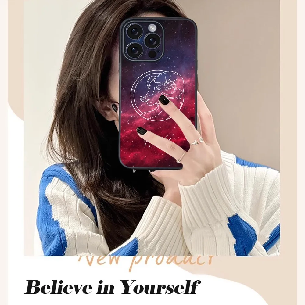 Constellation ARIES Phone Case For iPhone 16 15 14 13 12 11 PRO MAX PLUS Mini TPU Soft to Skin-friendly case