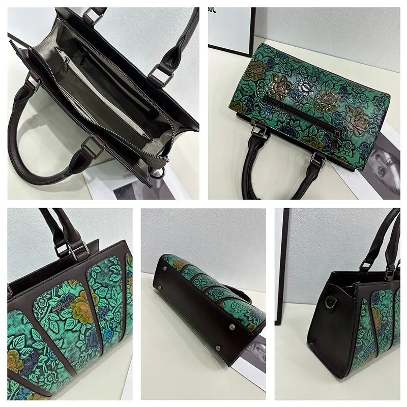 Vintage 3D Embossed Floral Cro - Leatherwork Flowers ulasan dan harga
