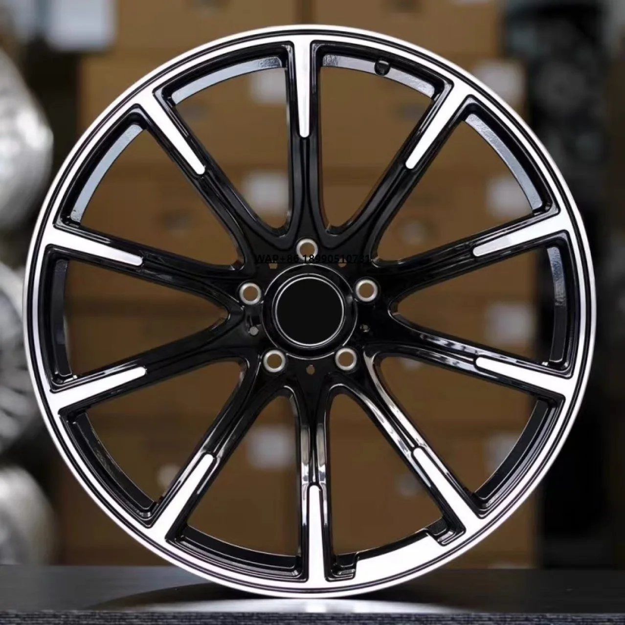 

Special Forged Aluminum Alloy Wheel Hub-PCD 108/112mm ET 42mm Black Finish Multi-Spoke Design OEM Brand for Retrofit/Upgrade