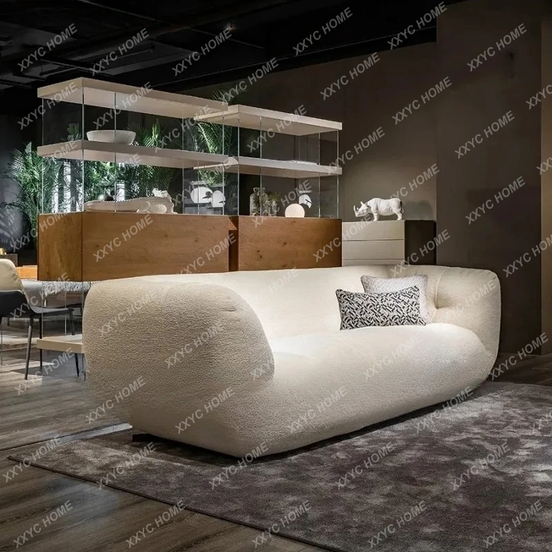 

Современный трехместный диван в стиле ваби-саби LXSimple Cream Style Guest Cloud