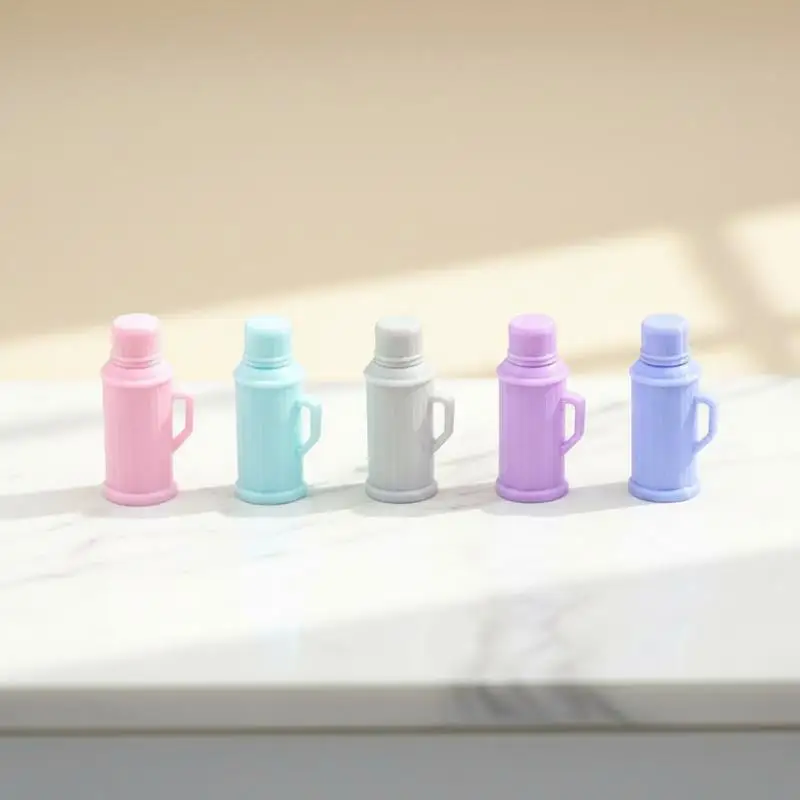 1Pcs Mini Pastel Thermos Models Cute Design Sturdy Plastic For Dollhouse Sand Table Decor Photography Props