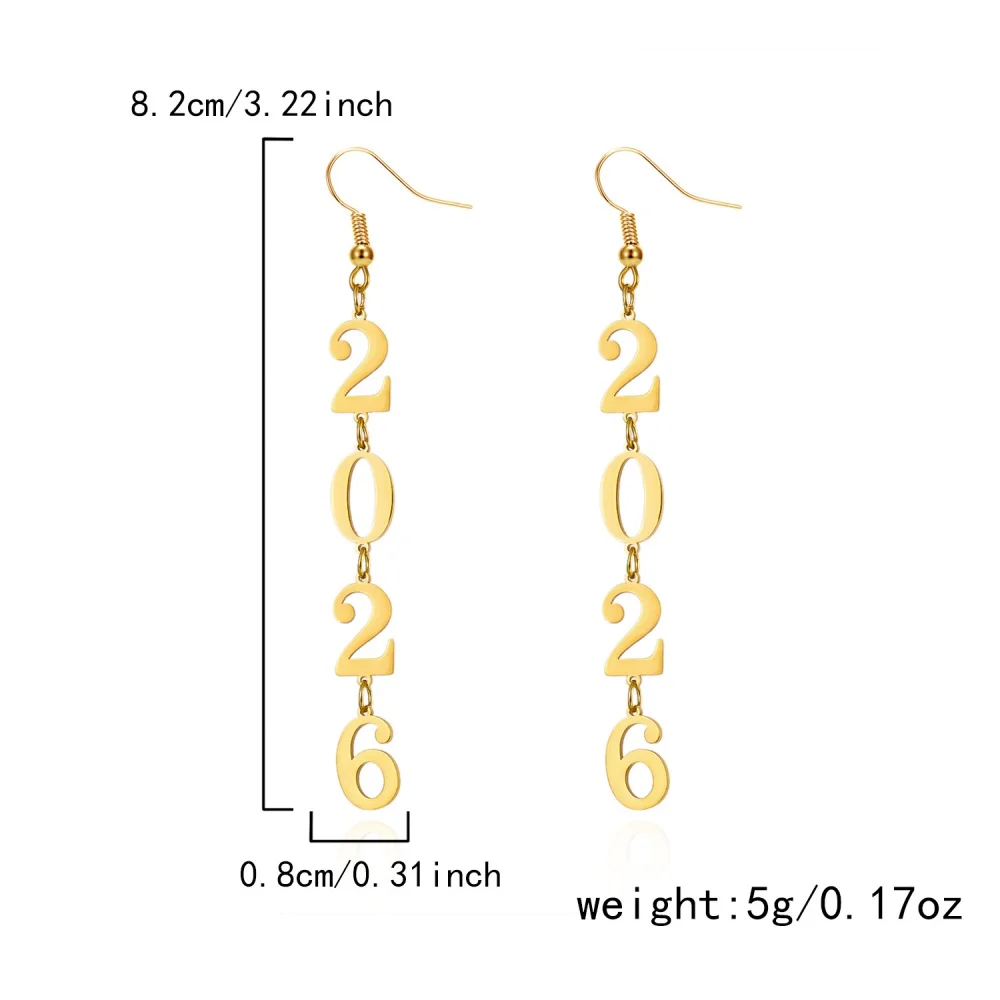 Digital Earrings Elegant Geometric Earrings 2026 Earrings Hypoallergenic For Anniversary Chinese New Year New Year Party