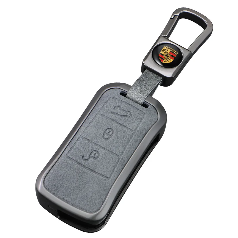 Funda de cuero de aleación de Zinc para llave inteligente de coche, carcasa protectora remota para Porsche Cayenne GTS Panamera Carrera GT3, accesorios