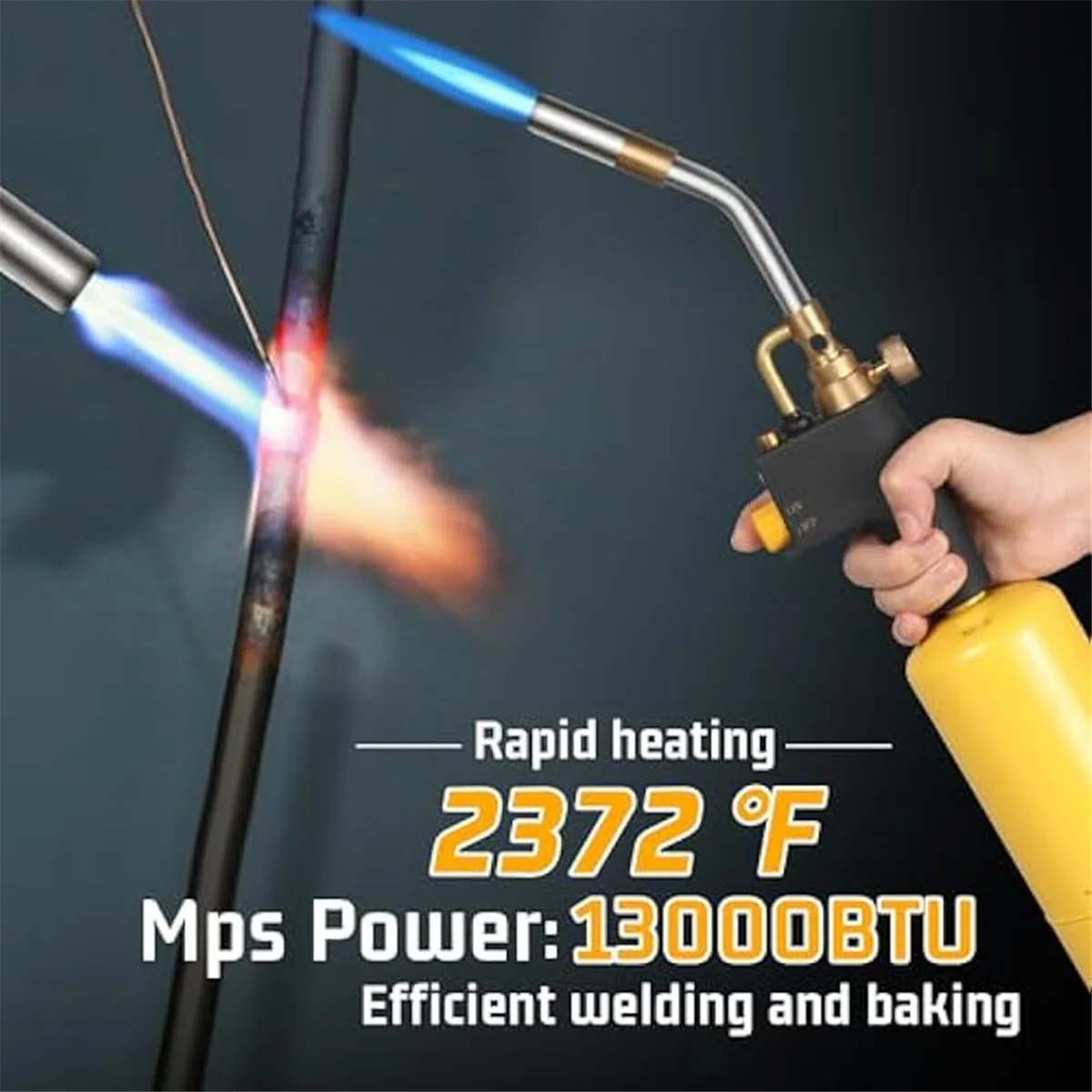 A48I High Intensity Soldering Torch Head,Portable Trigger Start MAPP Torch Head,Welding Torch for MAP Pro MAPP Propane Tank