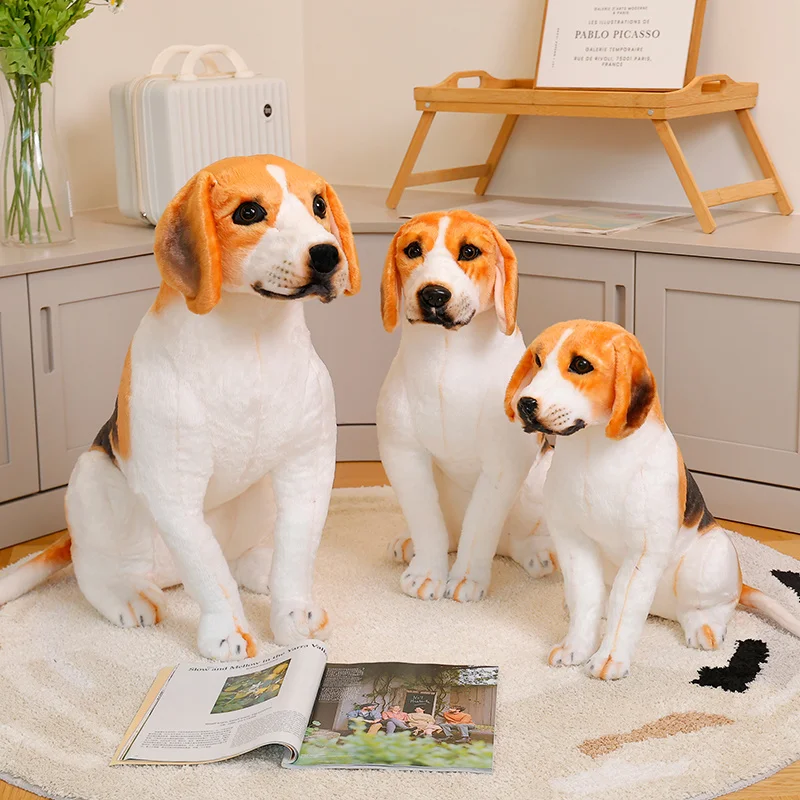 

Lifelike Sitting Pose Beagle Plush Toys Cotton Stuffed Pet Doggy Doll Soft Cozy Hugging Toys Home Decor Kids Birthday Gift