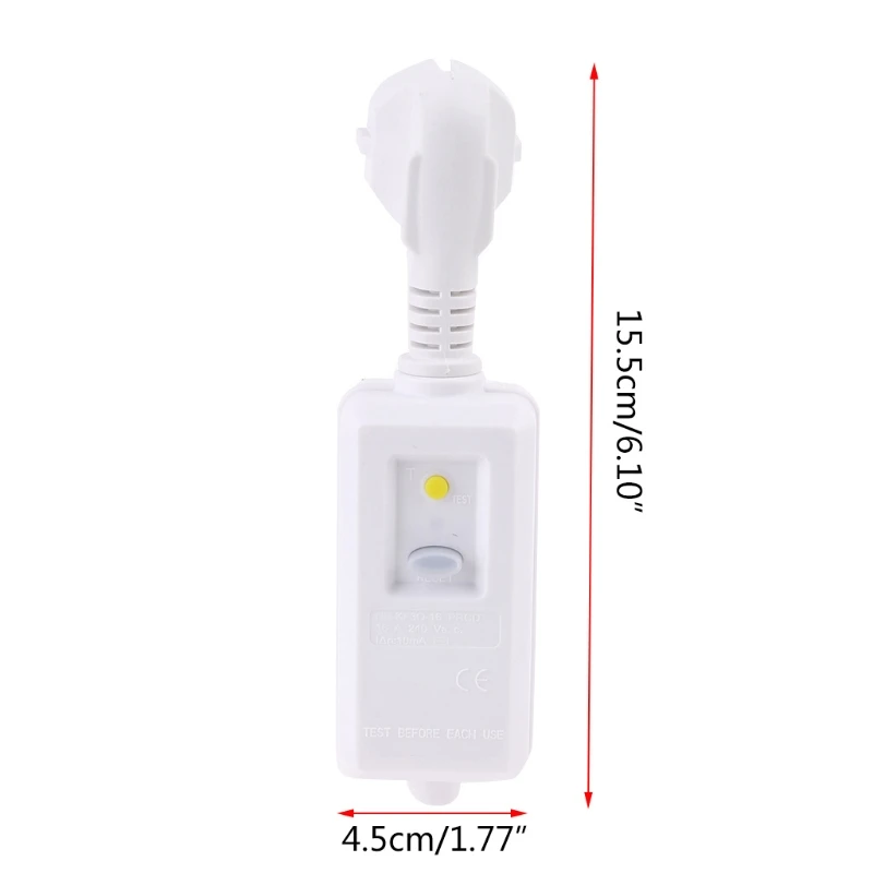 Interruptor de circuito doméstico de 16A, 220-240V, enchufe de la UE, GFCI, fuga para protección de seguridad, adaptador de enchufe RCD