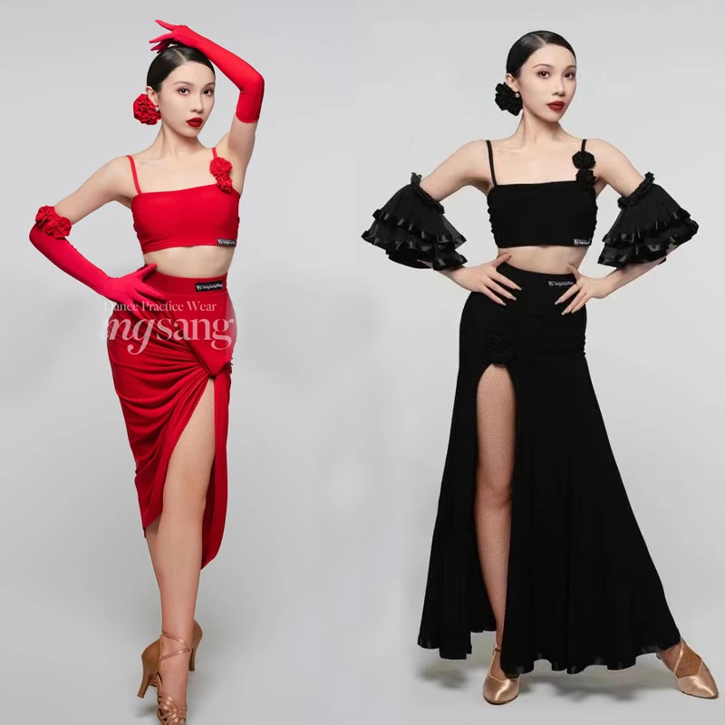 

Adults Waltz Ballroom Dance Clothes Women Latin Dance Performance Costumes Female Samba Rumba Salsa Modern Dancing Wear SL10784