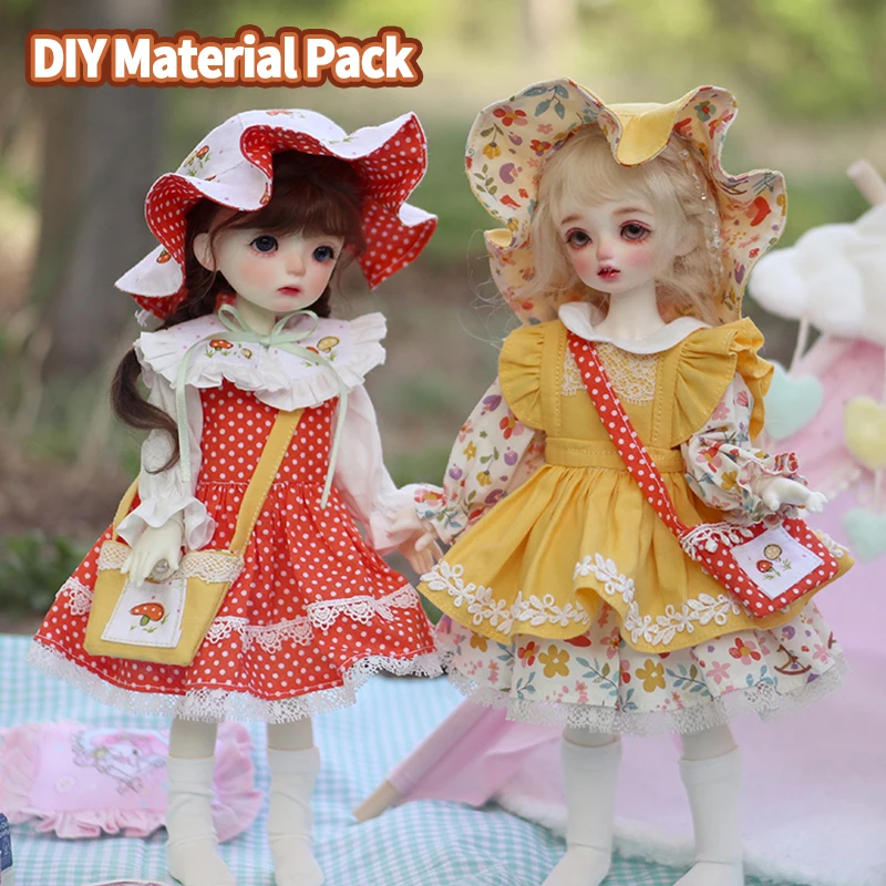 YESTARY BJD Doll Clothes DIY Material Pack Dolls Accessories Clothing 1/6 Peach Costume Dress Dolls Clothes DIY Toys Girls Gifts