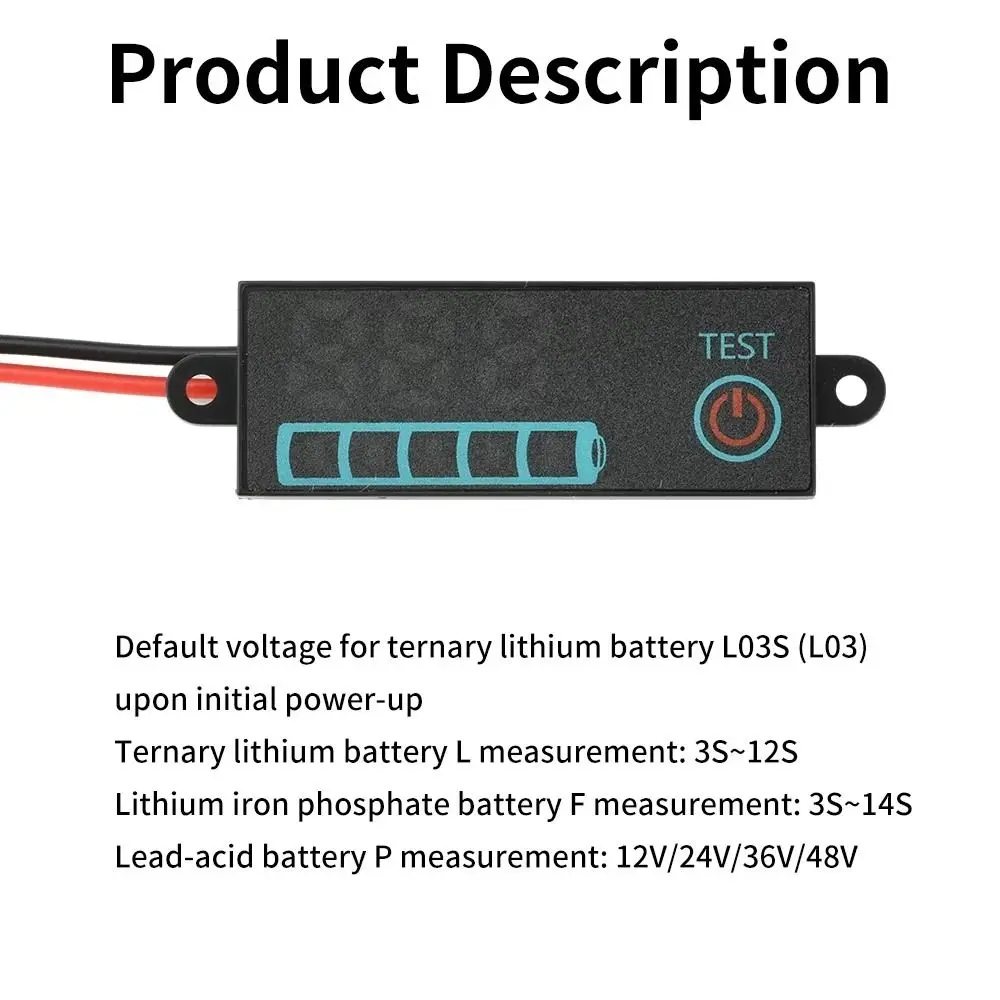 1Pcs DC 7-55V Battery Level Indicator 12V 24V 36V 48V 3S-14S Battery Charge Indicator Board LED Screen Low Voltage Alarm
