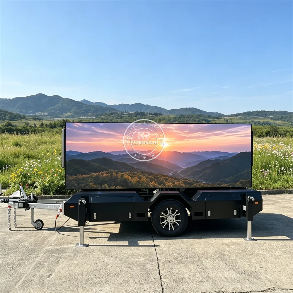 Heavy Duty LED Display Advertising Trailer Outdoor Mobile Billboard Screen Trailer For Commercial Advertising Campaign