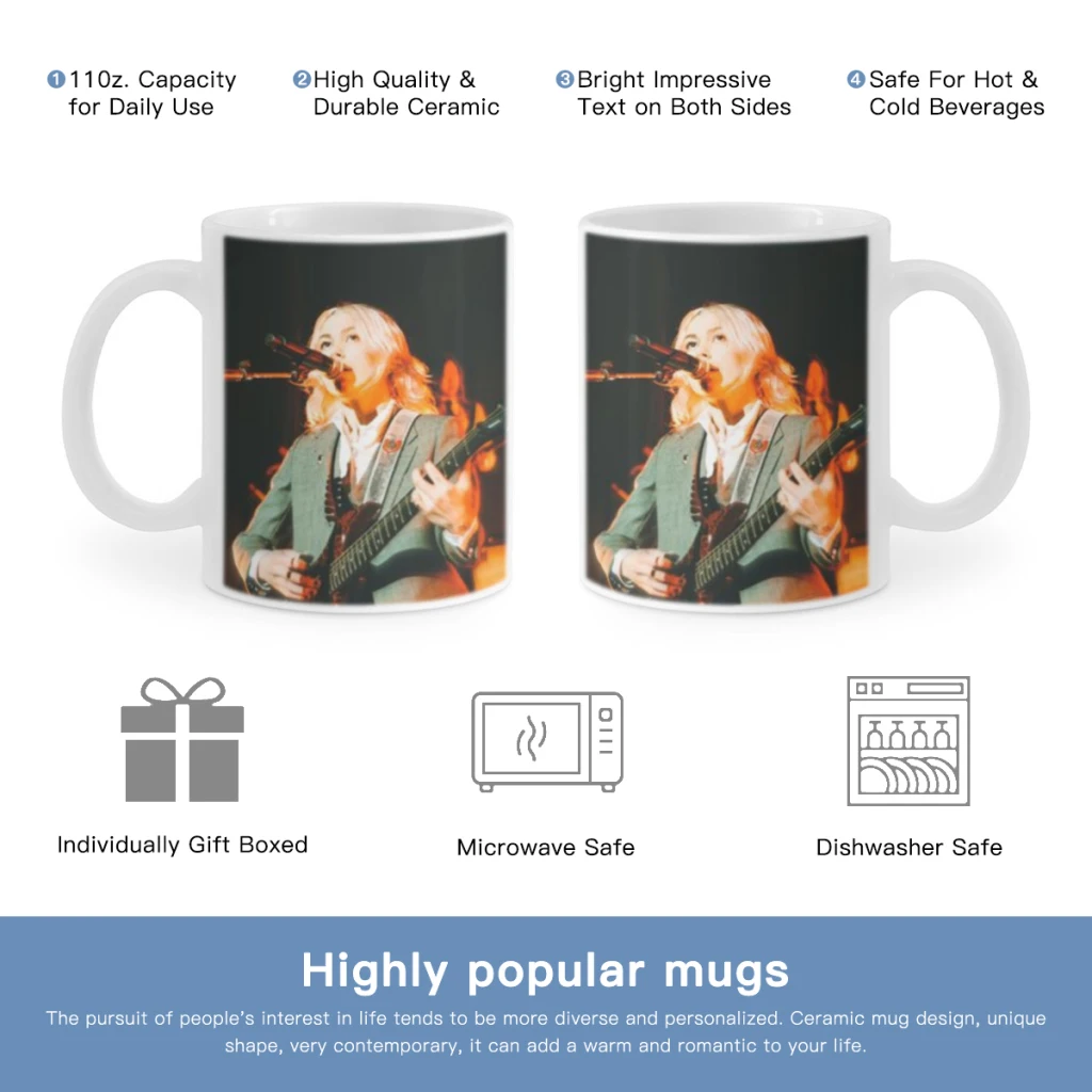 Singer Phoebe Bridgers Music Album Hot Songs Movie Free shipping 11OZ Coffee Mug Beer Mugs Tea Milk Cup For coffee Gift