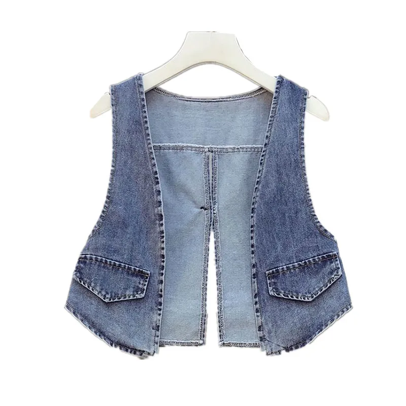 

Летний высококачественный женский джинсовый жилет, тонкая куртка без рукавов, новый корейский модный женский кардиган, джинсовый жилет, женская одежда T998