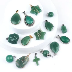 Green Aventurine Pendant Natural Stone Irregular Pendant Charms For Jewelry Making DIY Necklace Bracelet Accessory