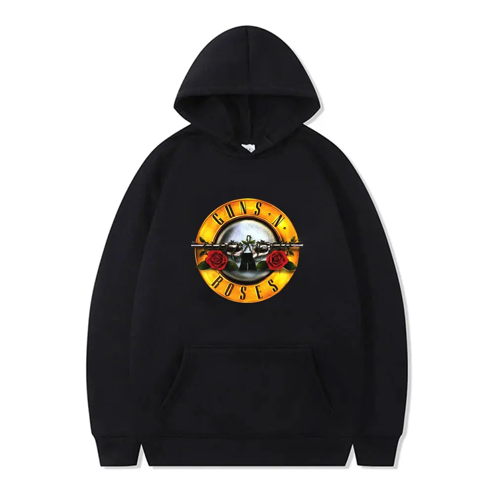 

Classic Vintage Guns N Roses Bullet Rock Band Music Black Hoodie Men Women Casual Oversized Pullover Male Fashion Fleece Hoodies