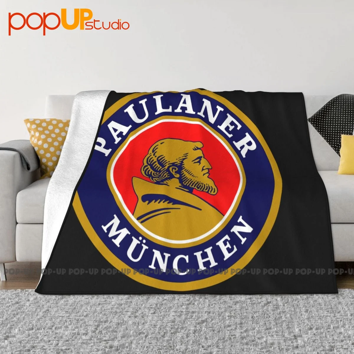 Paulaner Munchen German Beer Drink Alcohol Blanket Winter Bedding Ultra-Soft Bedding Throws Mechanical Wash