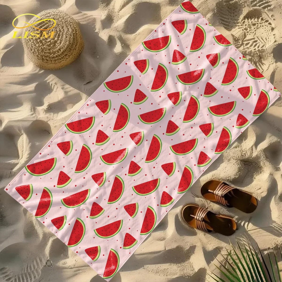 Picture 3: 1pc Watermelon Towel-Oversized, Absorbent Microfiber, Quick Dry, Ideal for Travel, Swimming, Surfing Bath Towel