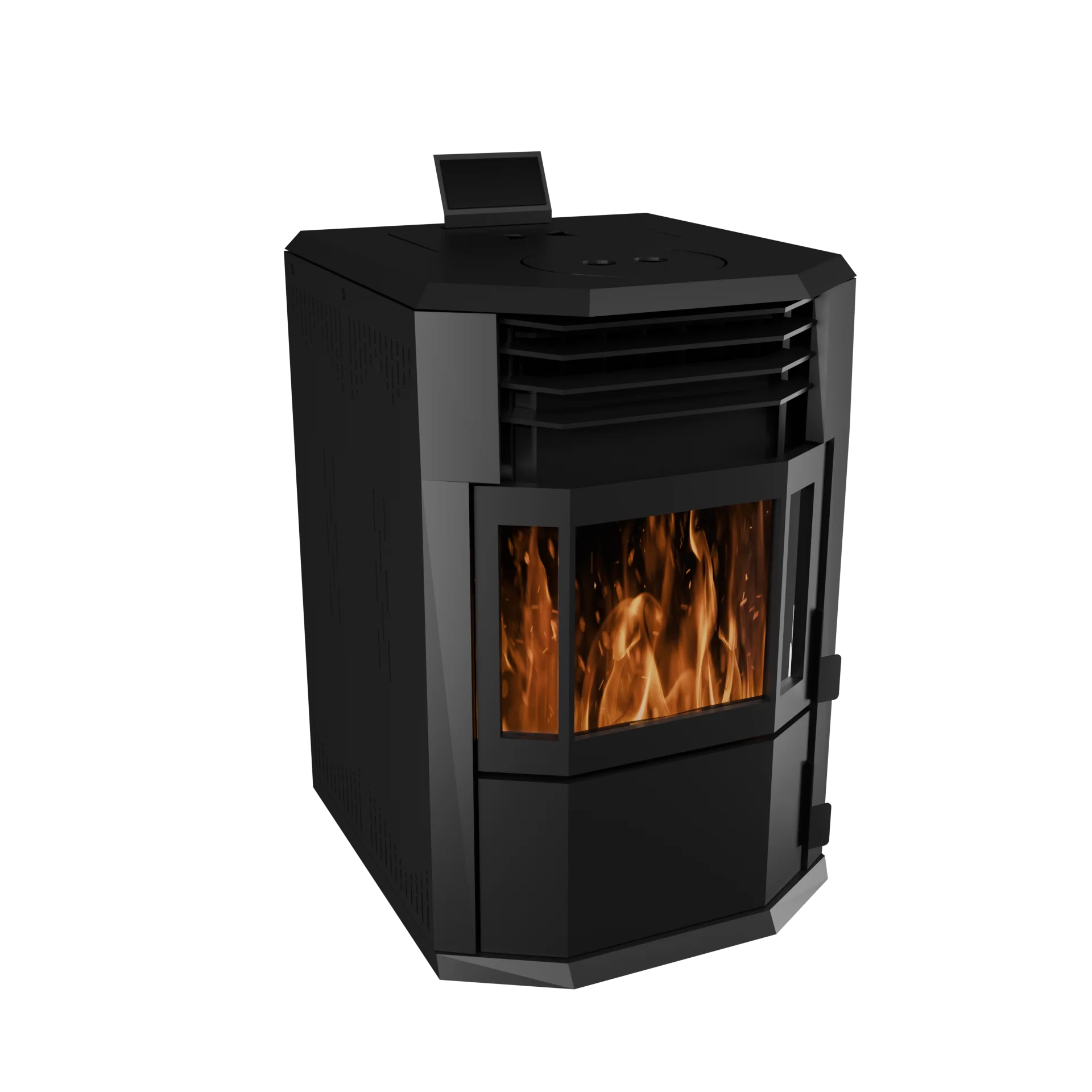 Estufa de pellets de biomasa automática personalizada de 10kW, quemador de madera para interiores con calefacción Central de agua para insertos de chimenea de hogar