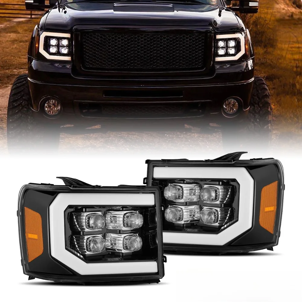

For 2007-2013 GMC Sierra NOVA-Series LED Projector DRL Headlights Jet Black