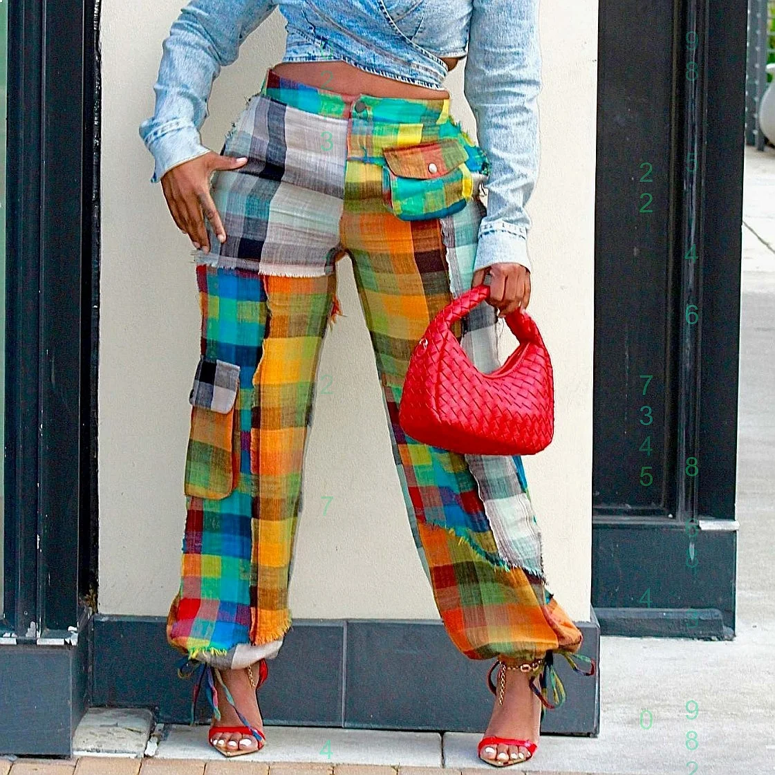 Womens Cargo Pants with Straps Multi Pocket Print Trousers Spring Summer Casual Jumpsuit Overalls