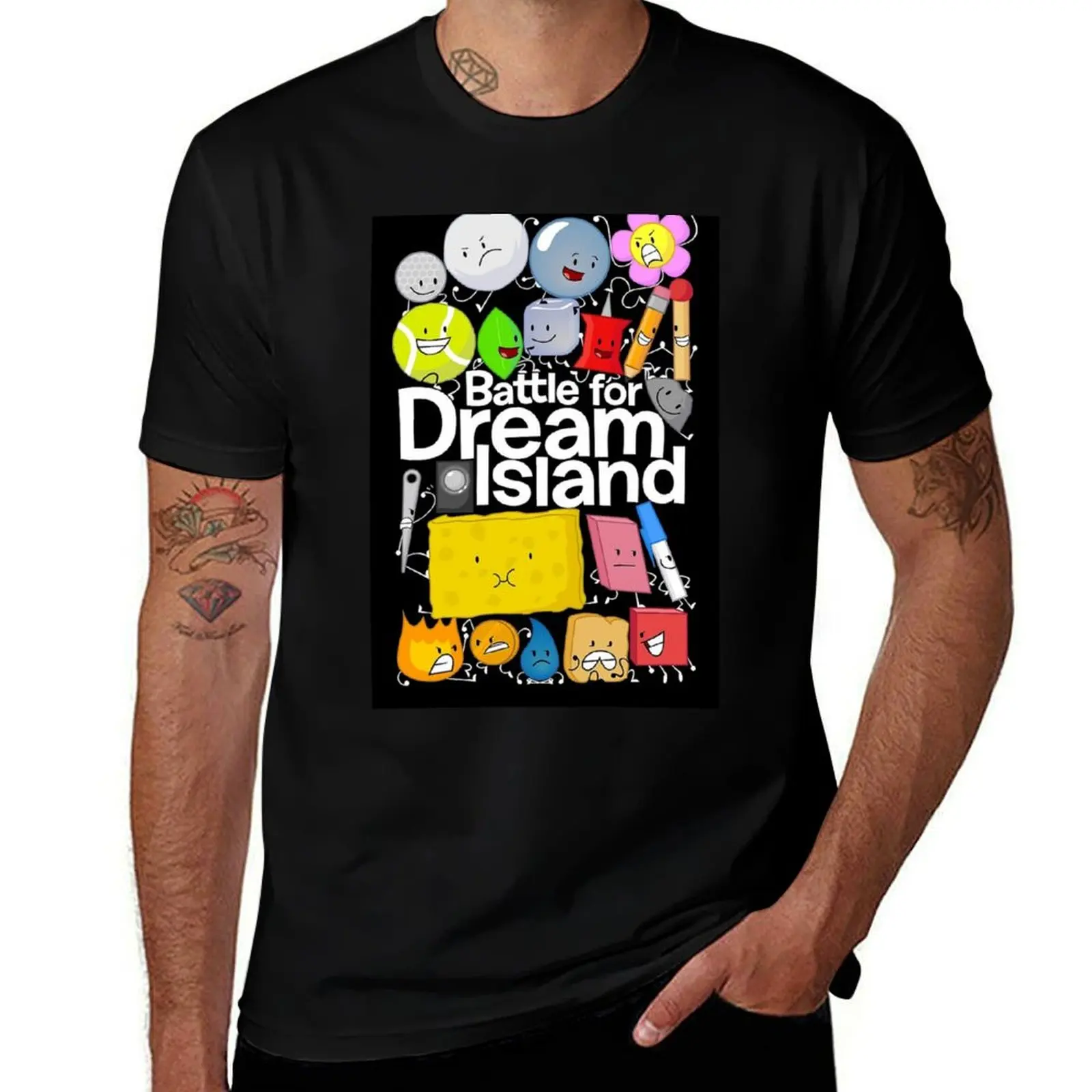 BFDI Poster Black T-Shirt Plus Size Street Style Tee T-Shirt